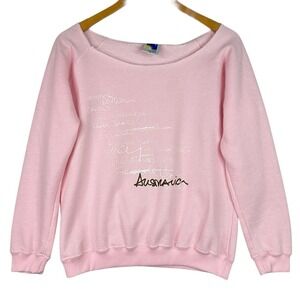 Vintage Purely Australian Pink Sweatshirt Womens Souvenir Travel Graphic